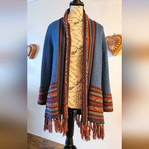 Southwestern style open front cardigan